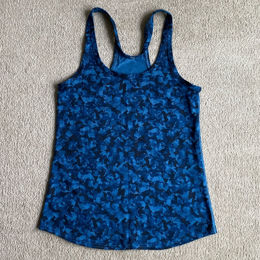 Lululemon Beautiful Blue Petals Athletic Tank